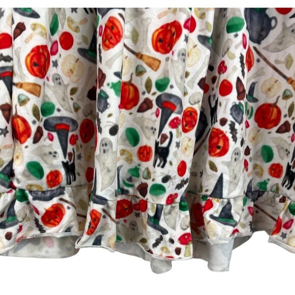 Halloween Themed Dress/Tunic Girls XL 5-6T Pumpkin Black Cat Witch Hat - Picture 4 of 8